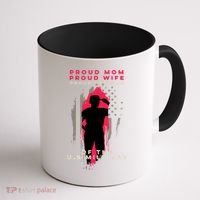 Proud Mom And Wife Gift Veteran Gift Military Support Gift Coffee Mug thumb 1