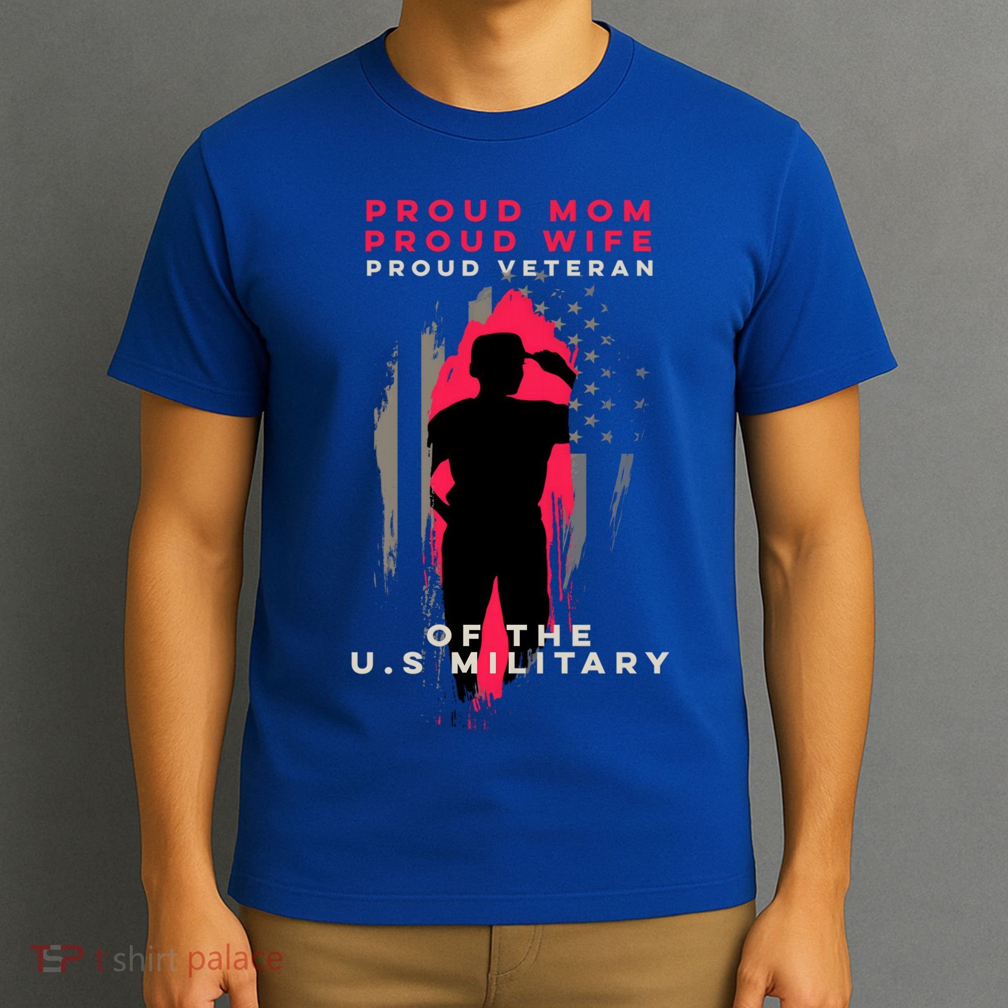 Proud Mom And Wife Gift Veteran Gift Military Support Gift T-Shirt