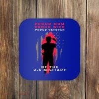 Proud Mom And Wife Gift Veteran Gift Military Support Gift Coaster thumb 0