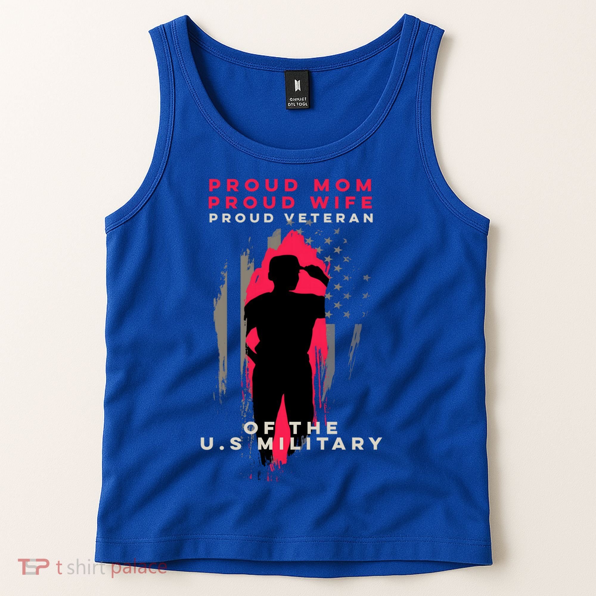 Proud Mom And Wife Gift Veteran Gift Military Support Gift Tank Top