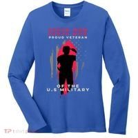 Proud Mom And Wife Gift Veteran Gift Military Support Gift Women's Long Sleeve Shirt thumb 0