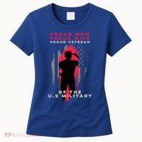Proud Mom And Wife Gift Veteran Gift Military Support Gift Women's T-Shirt thumb 0