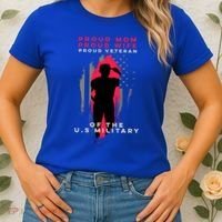 Proud Mom And Wife Gift Veteran Gift Military Support Gift Women's T-Shirt thumb 2