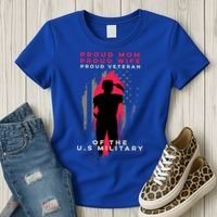 Proud Mom And Wife Gift Veteran Gift Military Support Gift Women's T-Shirt thumb 3