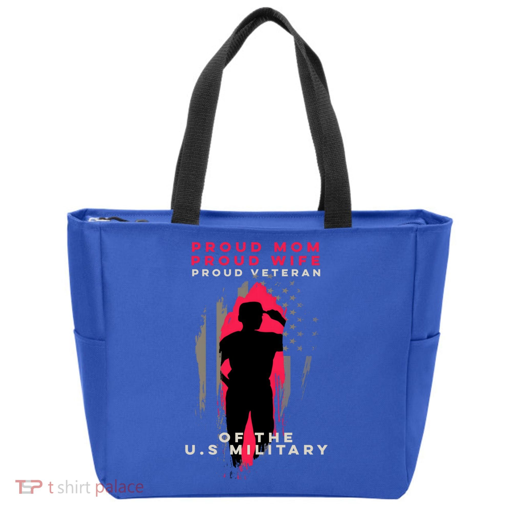 Proud Mom And Wife Gift Veteran Gift Military Support Gift Tote Bag