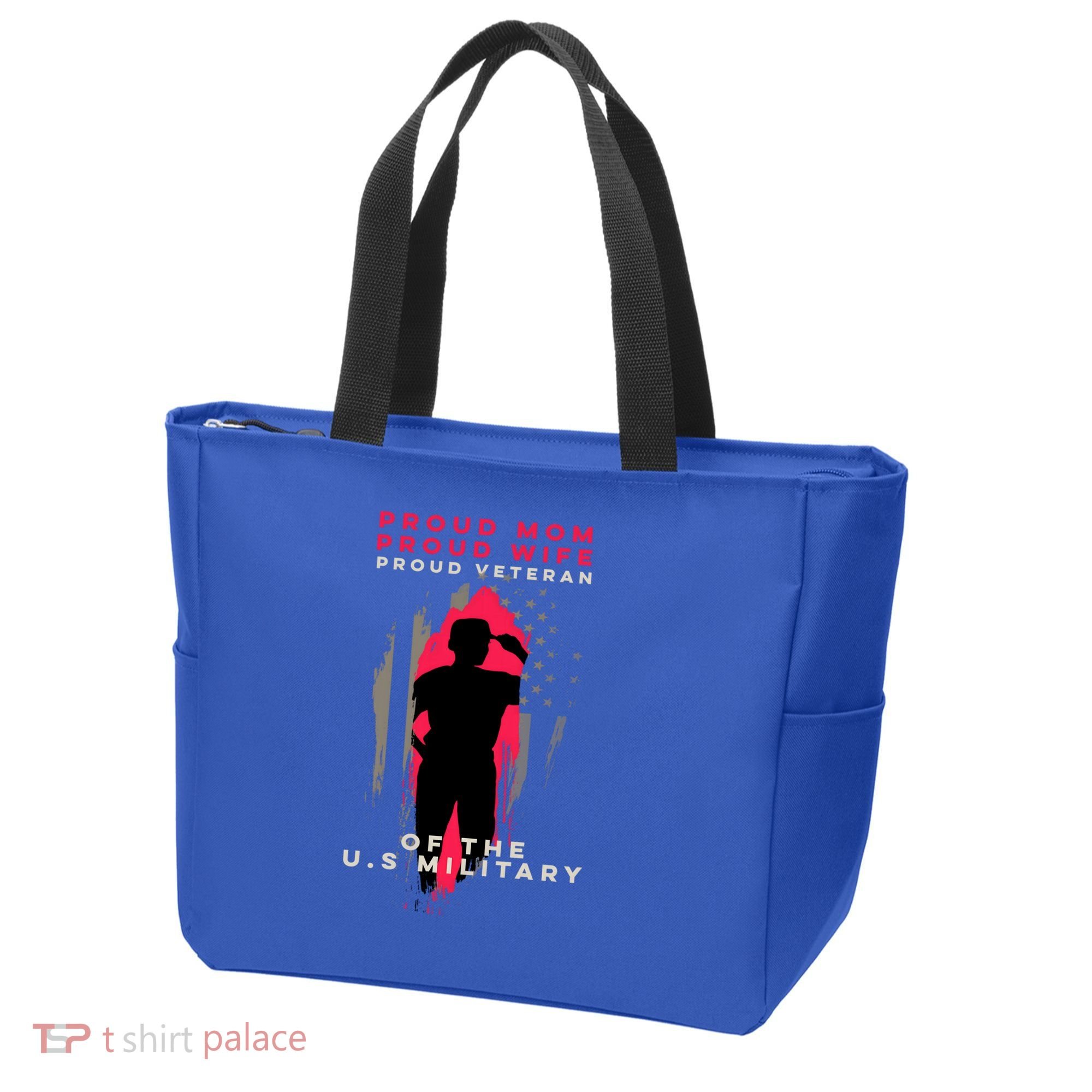 Proud Mom And Wife Gift Veteran Gift Military Support Gift Tote Bag