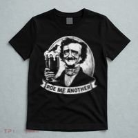 Poe Me Another Distressed Edgar Allan Poe Drinking Beer T-Shirt thumb 5