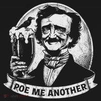 Poe Me Another Distressed Edgar Allan Poe Drinking Beer Backpack thumb 2