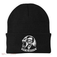 Poe Me Another Distressed Edgar Allan Poe Drinking Beer Beanie thumb 0