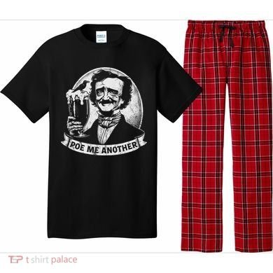 Poe Me Another Distressed Edgar Allan Poe Drinking Beer Pajama Set