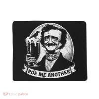 Poe Me Another Distressed Edgar Allan Poe Drinking Beer Mousepad thumb 0