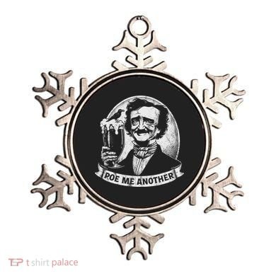 Poe Me Another Distressed Edgar Allan Poe Drinking Beer Ornament