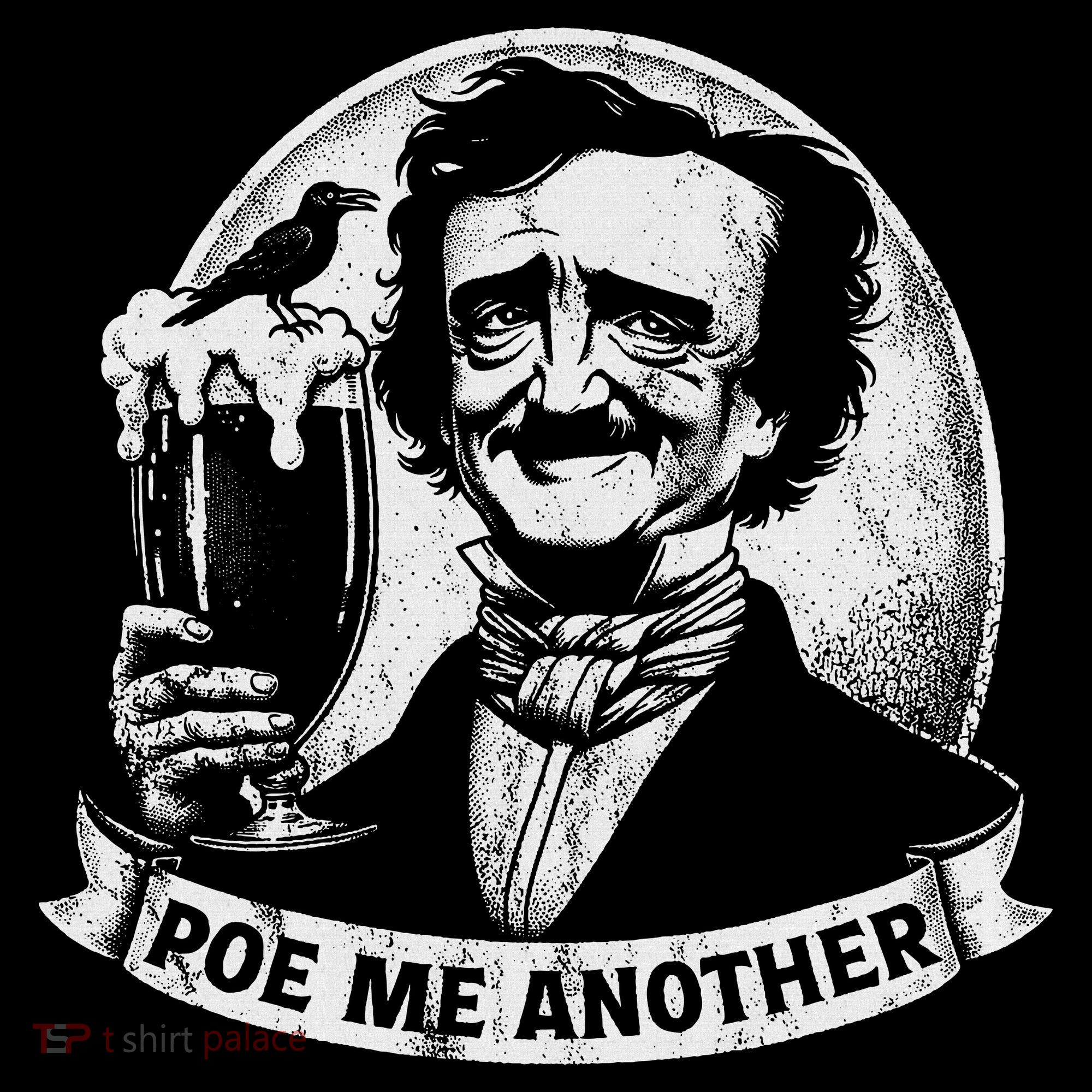Poe Me Another Distressed Edgar Allan Poe Drinking Beer Ornament