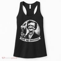 Poe Me Another Distressed Edgar Allan Poe Drinking Beer Women's Tank Top thumb 0