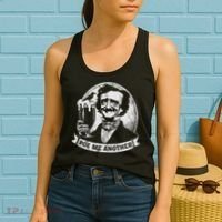 Poe Me Another Distressed Edgar Allan Poe Drinking Beer Women's Tank Top thumb 2