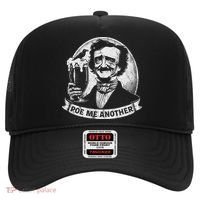 Poe Me Another Distressed Edgar Allan Poe Drinking Beer Hat thumb 0