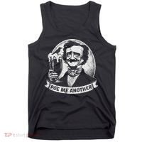 Poe Me Another Distressed Edgar Allan Poe Drinking Beer Tank Top thumb 0