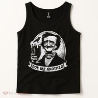 Poe Me Another Distressed Edgar Allan Poe Drinking Beer Tank Top thumb 2