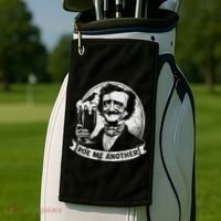 Poe Me Another Distressed Edgar Allan Poe Drinking Beer Golf Towel thumb 2