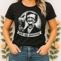 Poe Me Another Distressed Edgar Allan Poe Drinking Beer Women's T-Shirt thumb 2