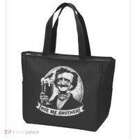 Poe Me Another Distressed Edgar Allan Poe Drinking Beer Tote Bag thumb 3