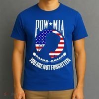 Pow Mia American Flag You Are Not Forgotten T-Shirt thumb 3