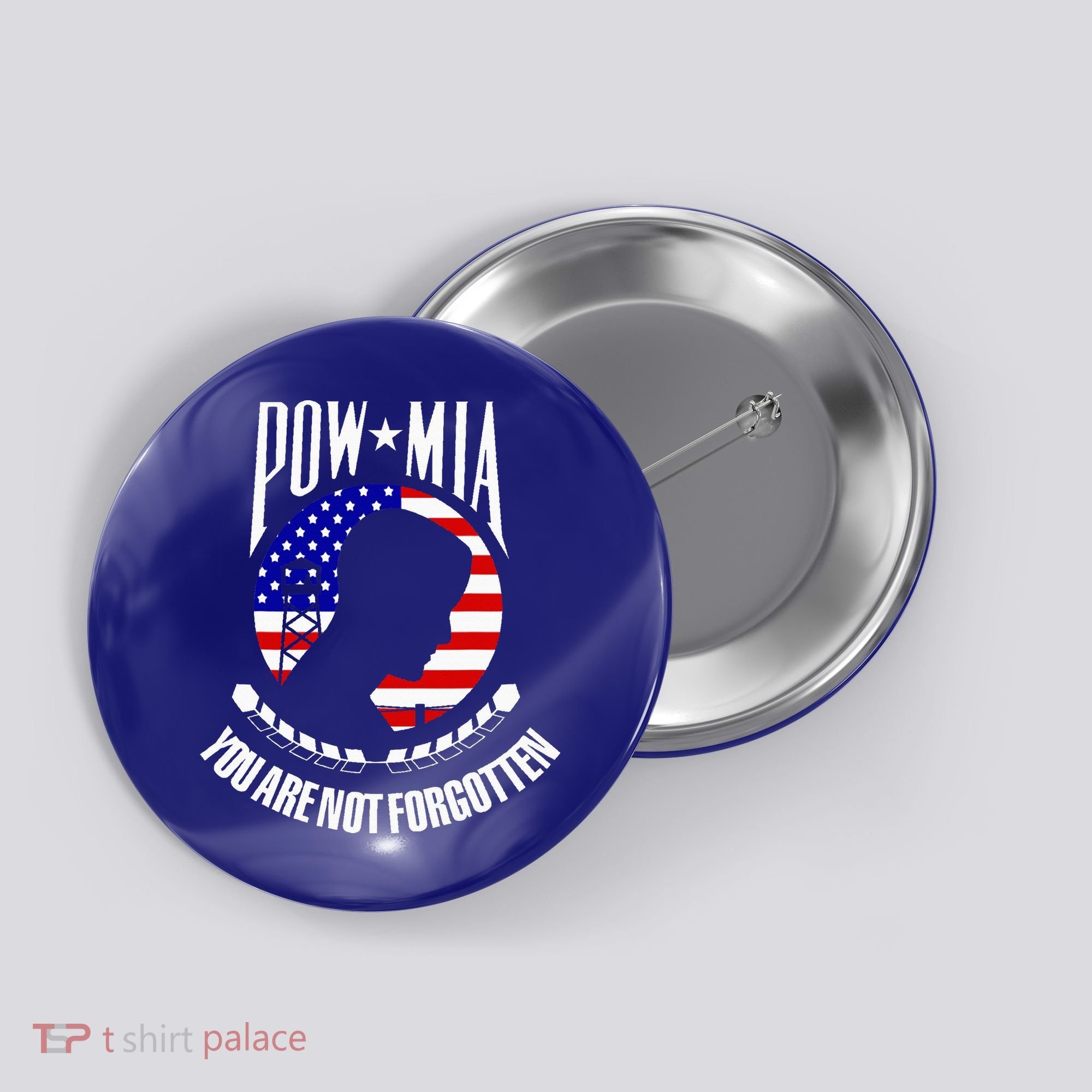Pow Mia American Flag You Are Not Forgotten Button