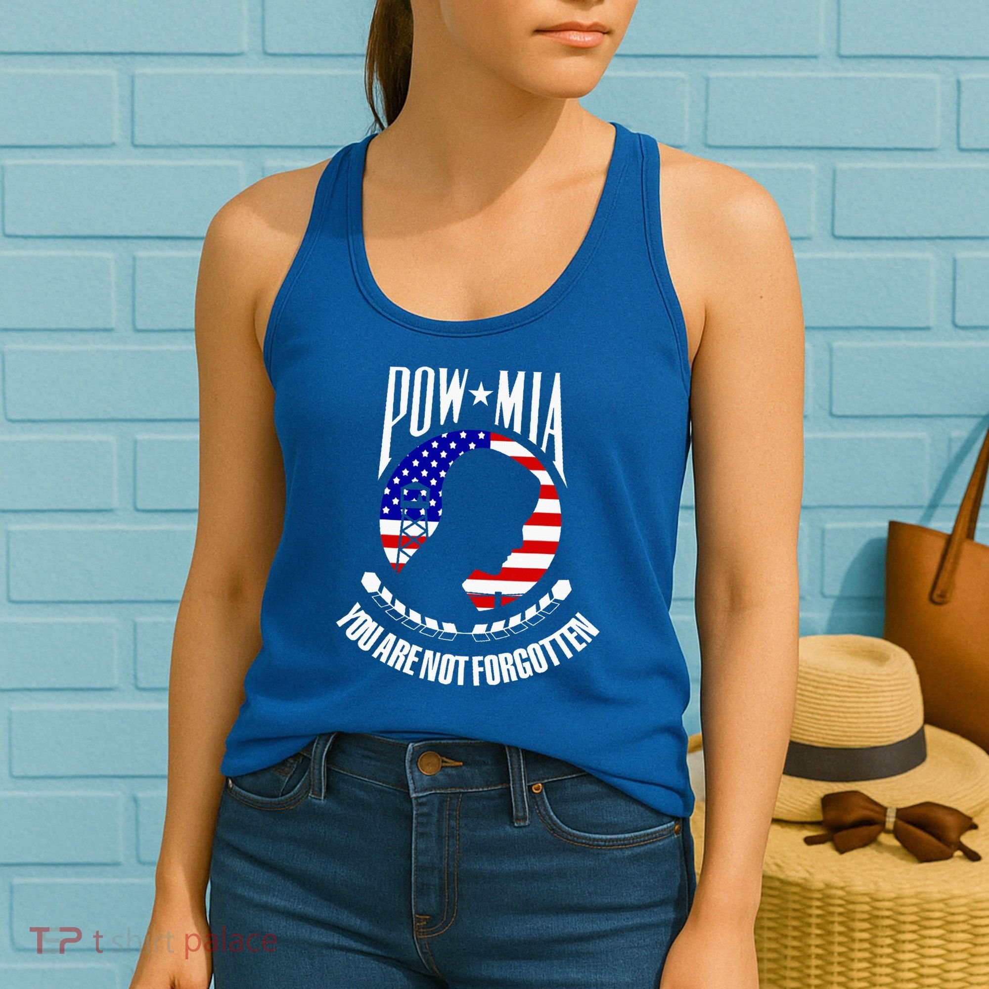Pow Mia American Flag You Are Not Forgotten Women's Tank Top