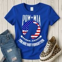 Pow Mia American Flag You Are Not Forgotten Women's T-Shirt thumb 3