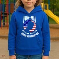 Pow Mia American Flag You Are Not Forgotten Kids Hoodie thumb 3