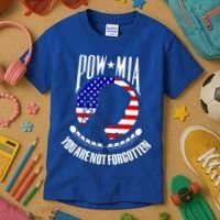Pow Mia American Flag You Are Not Forgotten Kids T-Shirt thumb 3