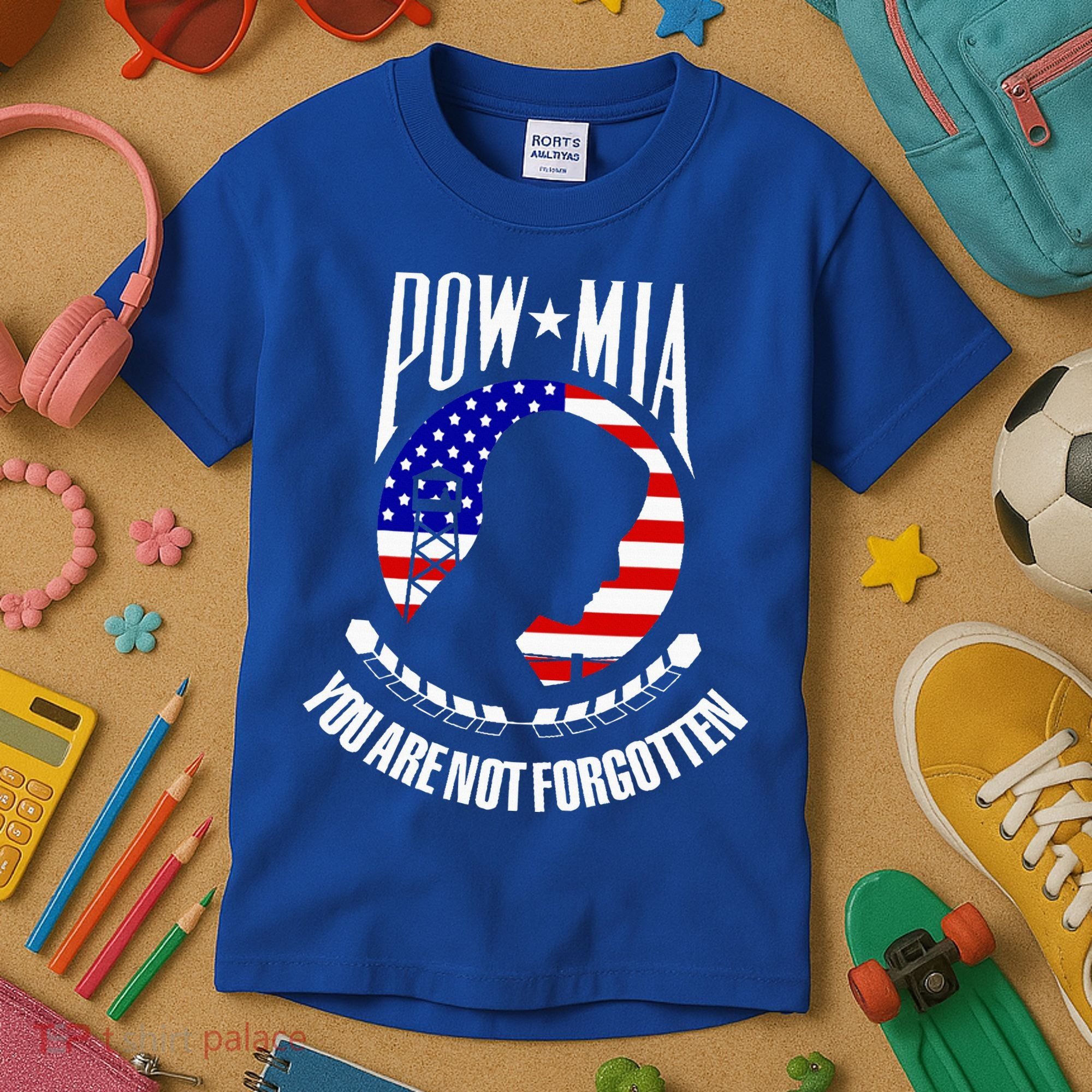 Pow Mia American Flag You Are Not Forgotten Kids T-Shirt