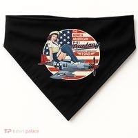 P51 Mustang Airplane S For Wwii Pinup USA-Made Doggie Bandana thumb 0
