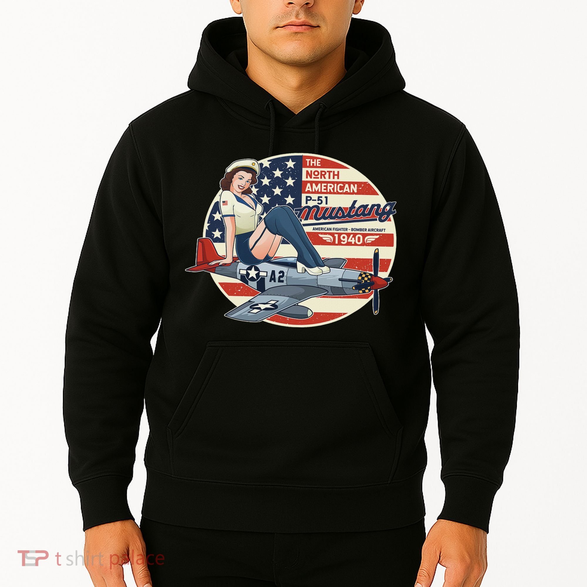 P51 Mustang Airplane S For Wwii Pinup Hoodie
