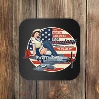 P51 Mustang Airplane S For Wwii Pinup Coaster thumb 0