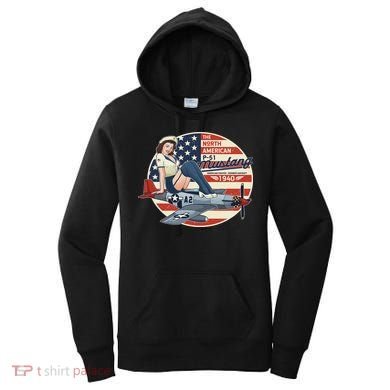 P51 Mustang Airplane S For Wwii Pinup Women's Hoodie
