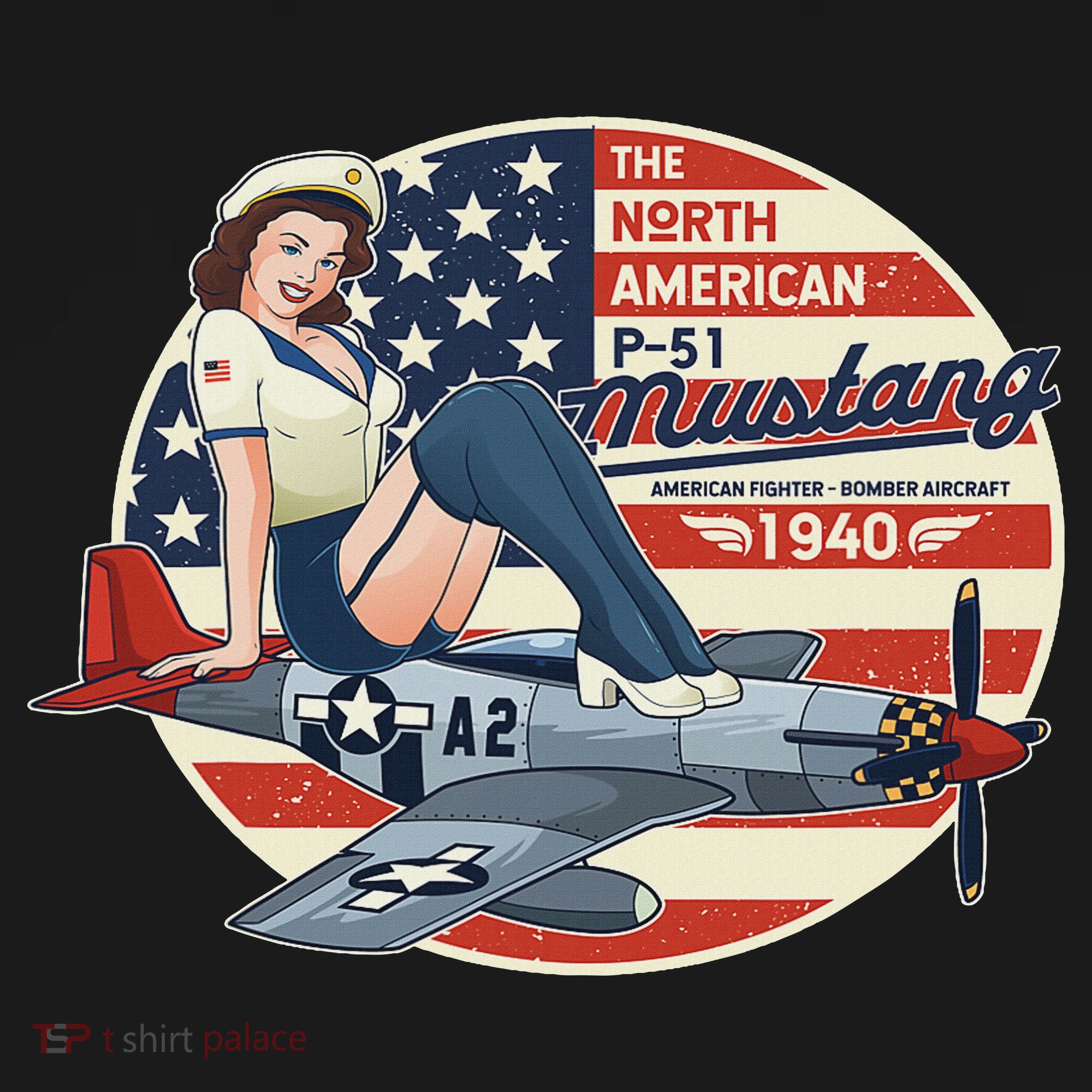 P51 Mustang Airplane S For Wwii Pinup Women's Hoodie