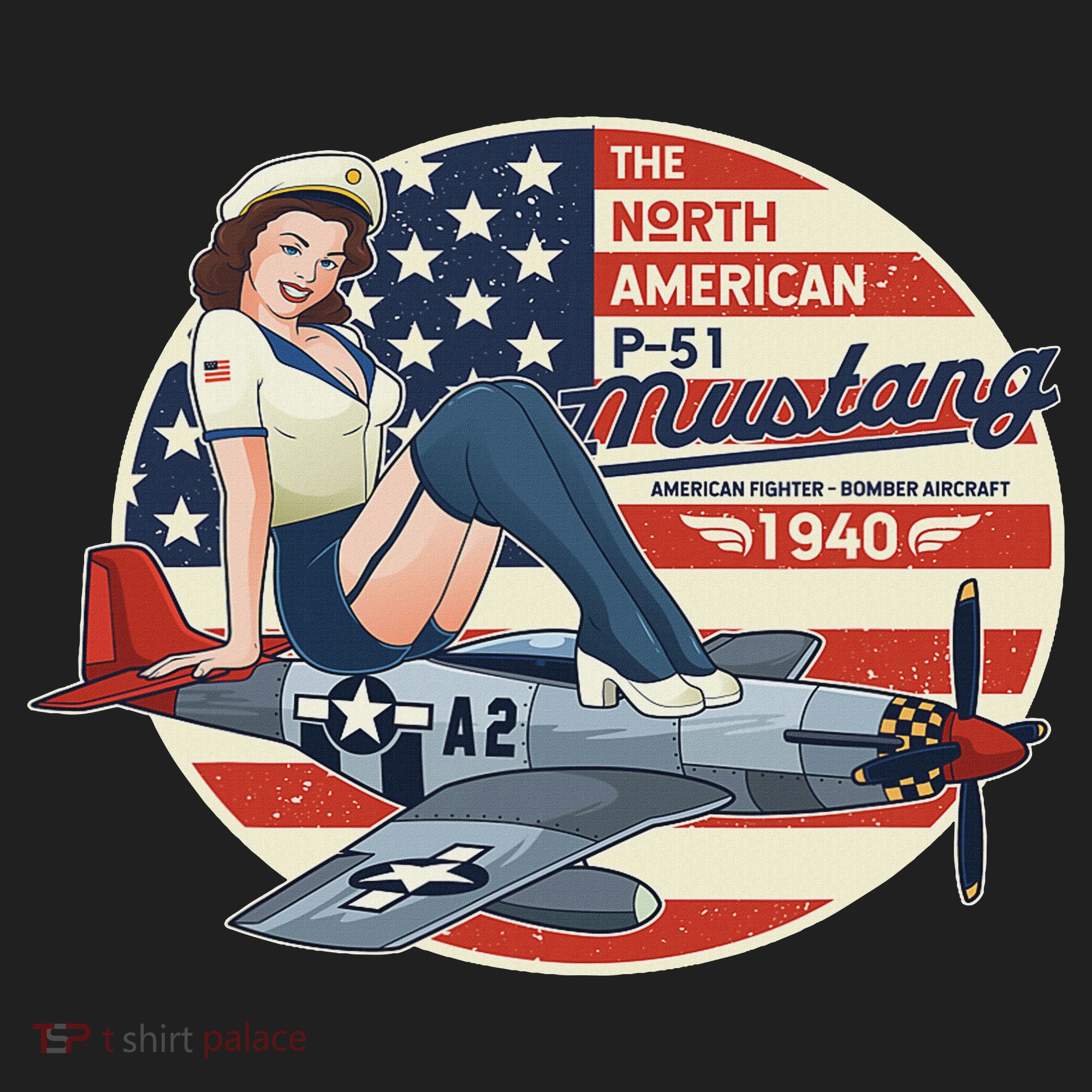 P51 Mustang Airplane S For Wwii Pinup Golf Towel