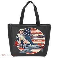 P51 Mustang Airplane S For Wwii Pinup Tote Bag thumb 0