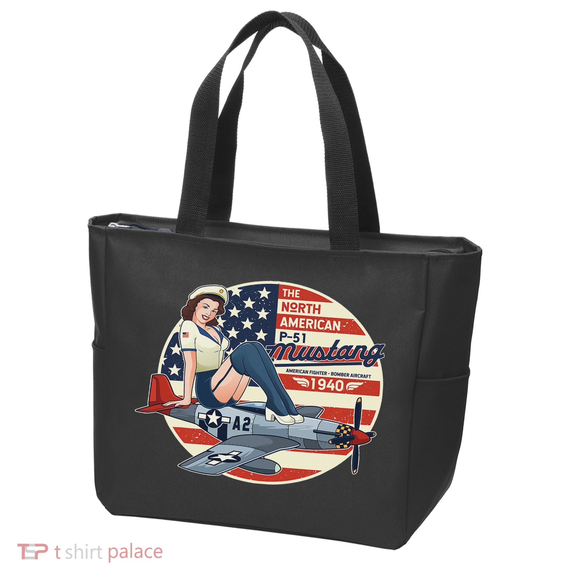 P51 Mustang Airplane S For Wwii Pinup Tote Bag