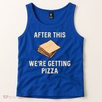 Passover Matzah After This We're Getting Pizza Jewish Matzo Gift Tank Top thumb 2