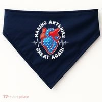 Patriotic Making Arteries Great Again Heart Health USA-Made Doggie Bandana thumb 0