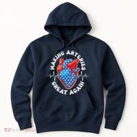 Patriotic Making Arteries Great Again Heart Health Hoodie thumb 0