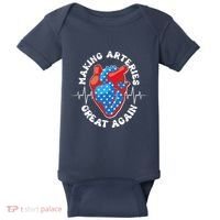 Patriotic Making Arteries Great Again Heart Health Baby Bodysuit thumb 0