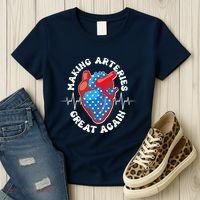 Patriotic Making Arteries Great Again Heart Health Women's T-Shirt thumb 3