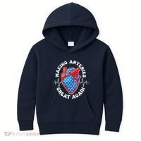 Patriotic Making Arteries Great Again Heart Health Kids Hoodie thumb 0