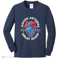 Patriotic Making Arteries Great Again Heart Health Kids Long Sleeve Shirt thumb 0