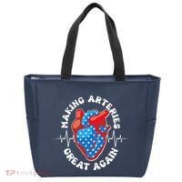 Patriotic Making Arteries Great Again Heart Health Tote Bag thumb 0