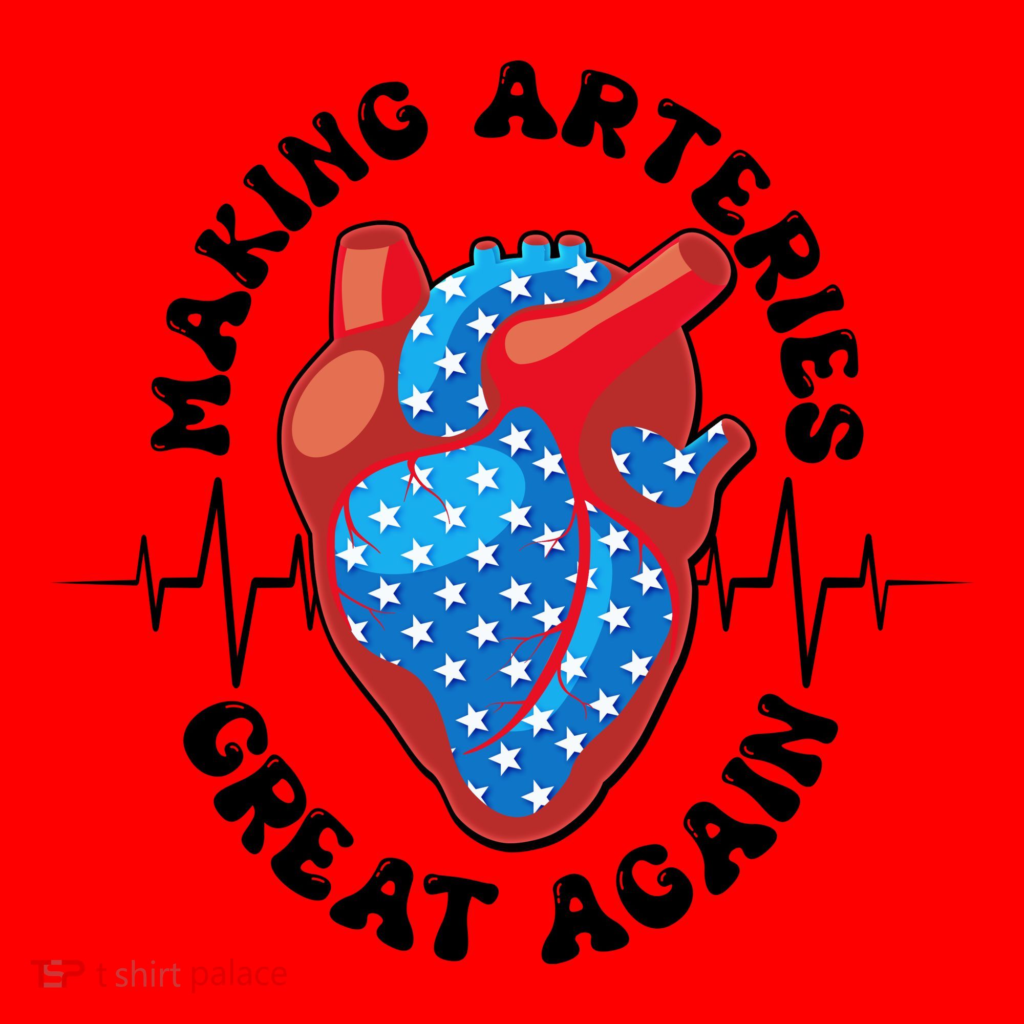 Patriotic Making Arteries Great Again Heart Health Santa Hat
