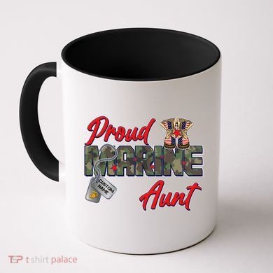 Proud Marine Aunt Personalize Dog Tags Coffee Mug